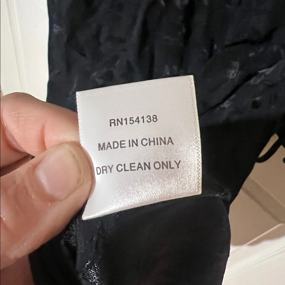 STAUD Black Floral Jacquard Midi Sofia Dress Ruched Bust, Sz 4 - Picture 11 of 15